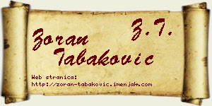 Zoran Tabaković vizit kartica
